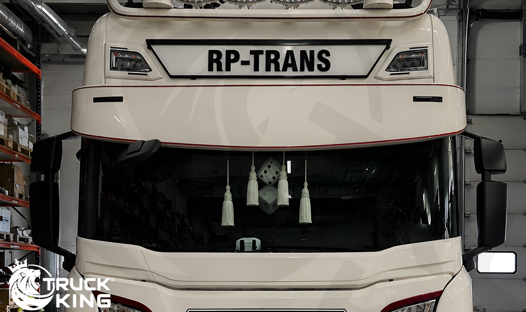 Sun Visor “Radius” 39 cm for Scania NTG with 2 holes for marker lights - Image 2