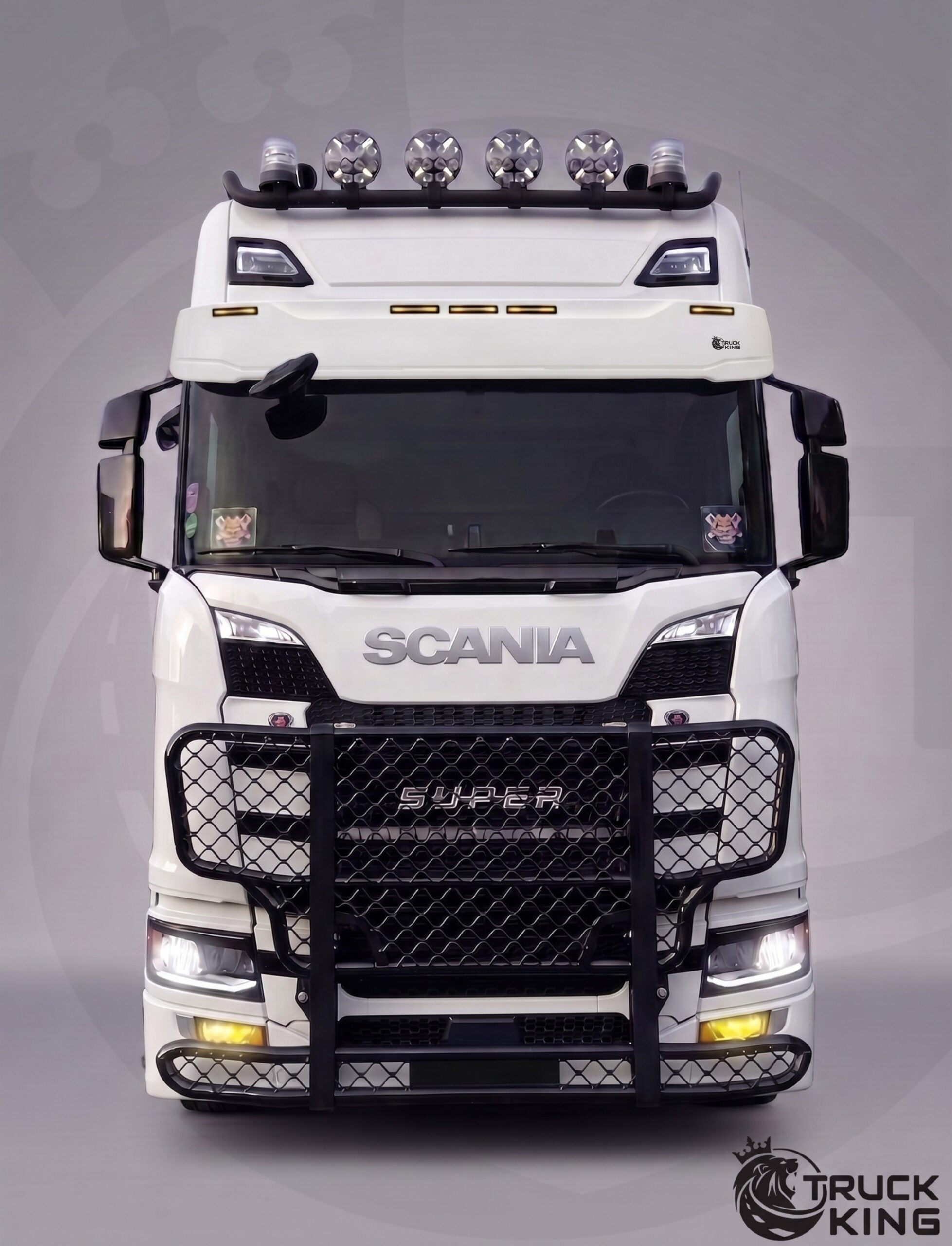 Sun Visor “Classic” 35 cm for Scania NTG with 5 holes for marker lights