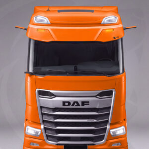 TruckKing "Classic" Sun Visor for DAF XF, XG, with Mounting Kit, 37 cm Deep – 2 Cutouts for LEDSON Optoline NGR+ Marker Lights