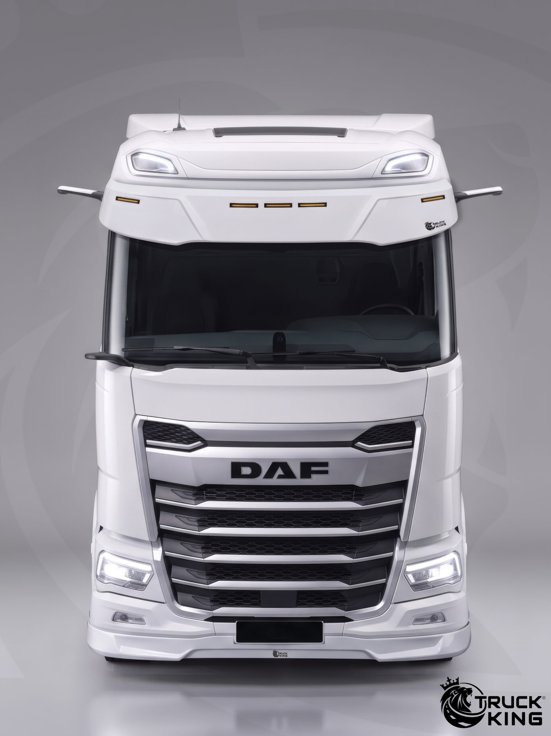 TruckKing “Classic” Sun Visor for DAF XF, XG, with Mounting Kit, 5 Marker Lights Cutouts, 37 cm deep