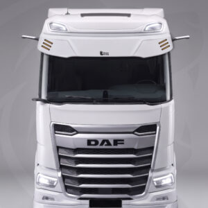 TruckKing “Classic” Sun Visor for DAF XF, XG, with Mounting Kit, 6 Marker Lights Cutouts, 37 cm deep