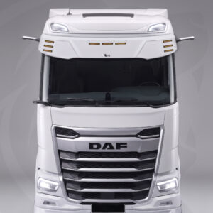 TruckKing “Classic” Sun Visor for DAF XF, XG, with Mounting Kit, 9 Marker Lights Cutouts, 37 cm deep