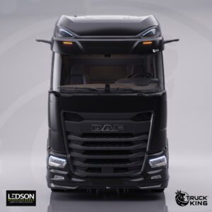TruckKing "Classic" Sun Visor for DAF XG+, with Mounting Kit, 37 cm Deep – 2 Cutouts for LEDSON Optoline NGR+ Marker Lights