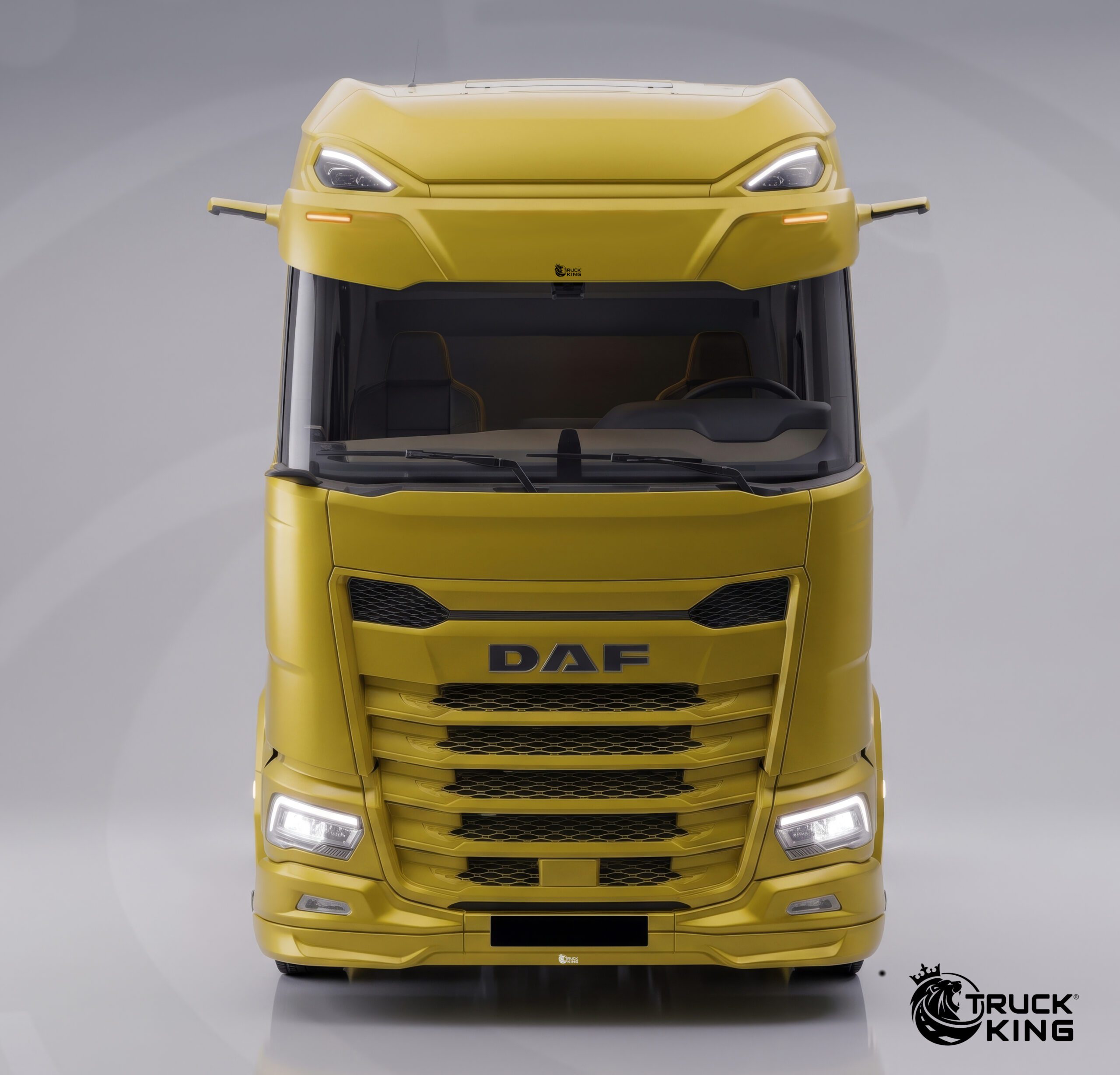 TruckKing “Classic” Sun Visor for DAF XG+, with Mounting Kit, 2 Marker Lights Cutouts, 37 cm deep