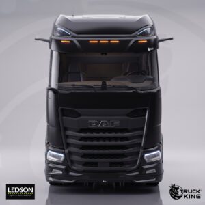 TruckKing "Classic" Sun Visor for DAF XG+, with Mounting Kit, 37 cm Deep – 5 Cutouts for LEDSON Optoline NGR+ Marker Lights